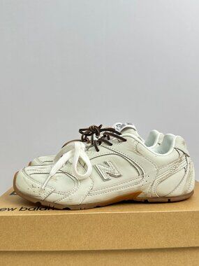 Miu Miu x New Balance Distressed White/Brown Retro Casual Running Shoes